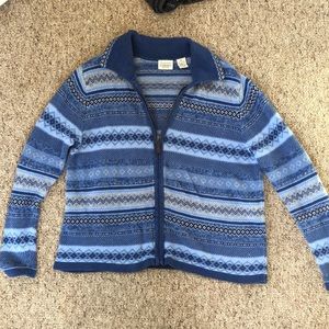 Blue patterned sweater